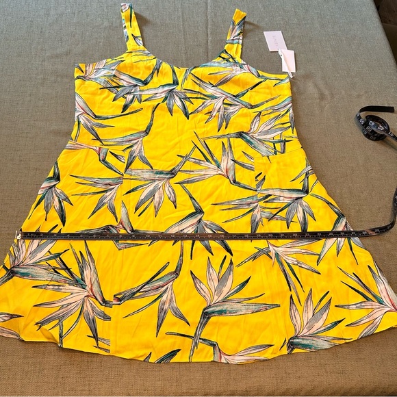 NWT 1. STATE Women’s Size XL Yellow Floral Dress Bird of Paradise Rayon - Picture 7 of 10